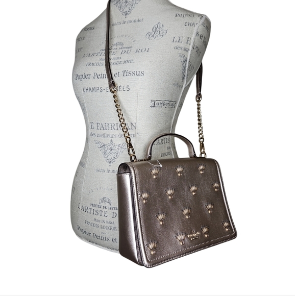 Kate Spade Patterson Drive Embellished Maisie Metallic Blush Crossbody Bag - Picture 11 of 11